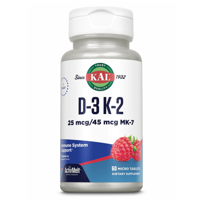 D3 & K2 25mcg - 60 tabs Raspberry — офіційна ціна та характеристики