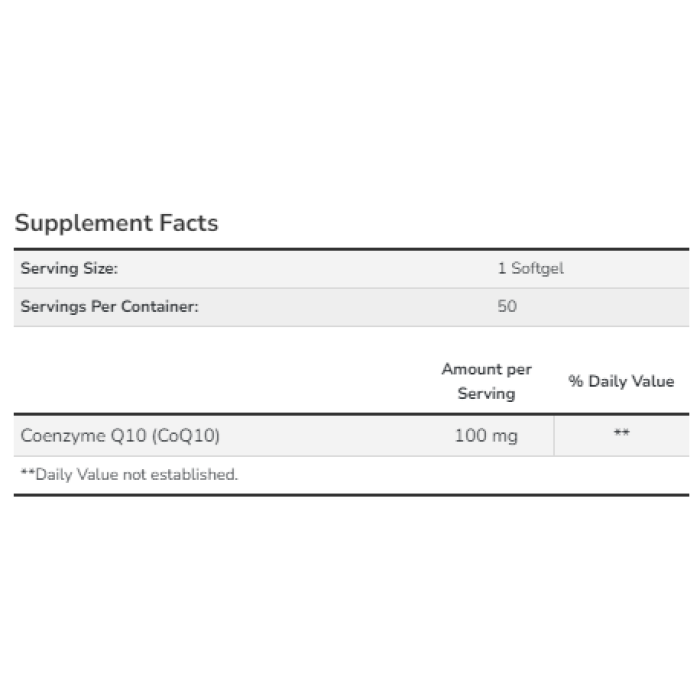 CoQ10 100mg - 50 sgels (Пошкоджена банка)
