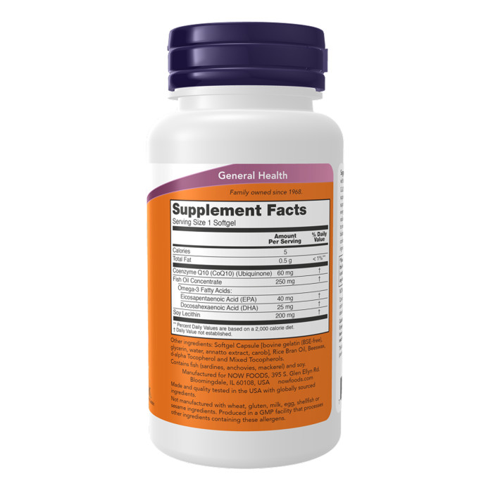 CoQ10 60mg + Fish Oil - 120 sgels (Пошкоджена банка) — офіційна ціна та характеристики