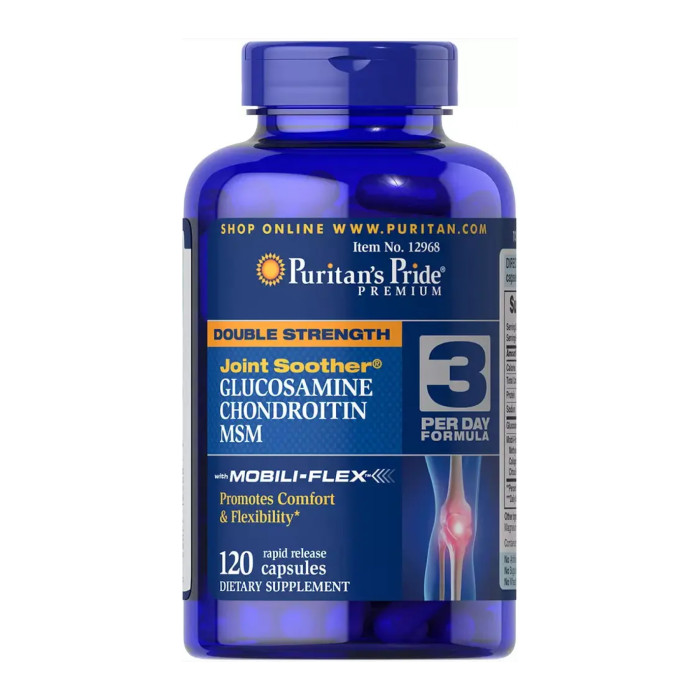 Double Strength Glucosamine, Chondroitin & MSM Joint Soother® - 120 caps — офіційна ціна та характеристики