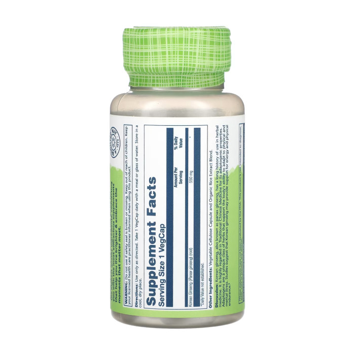 Korean Ginseng Root 550mg - 50 vcaps