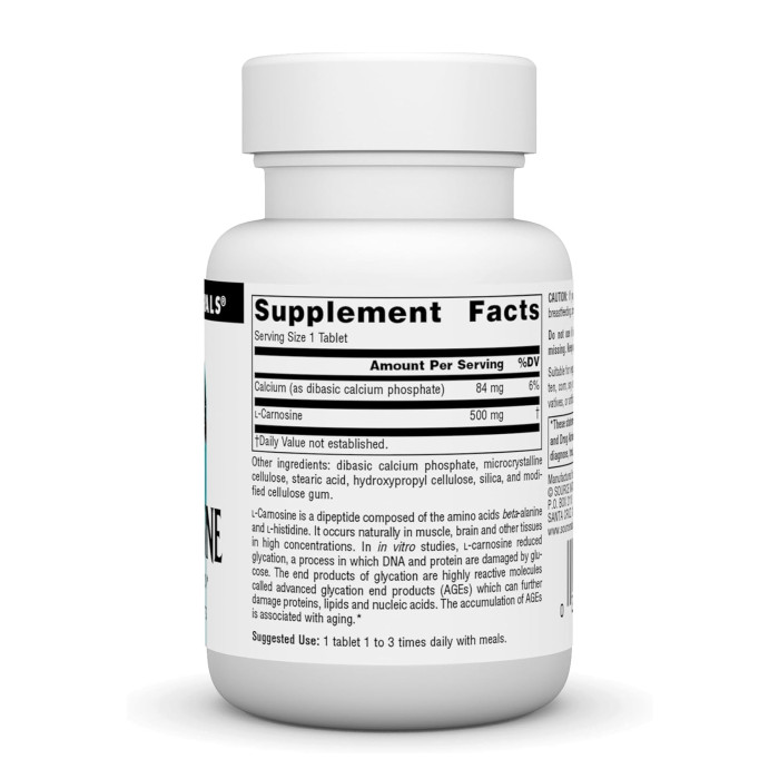 L-Carnosine 500 mg - 30 tabs — офіційна ціна та характеристики
