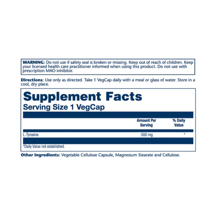L-Tyrosine 500mg - 50 vcaps — офіційна ціна та характеристики