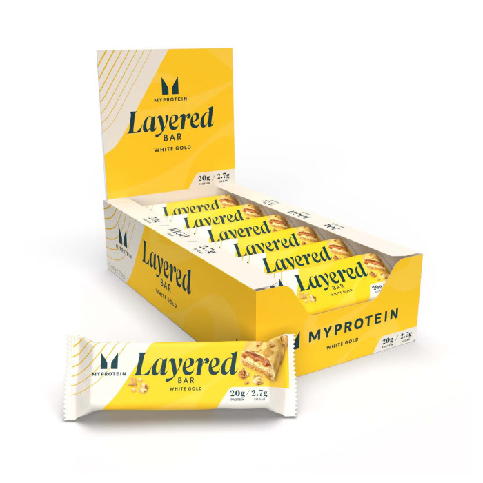 Layered Bar - 12x60g White Gold