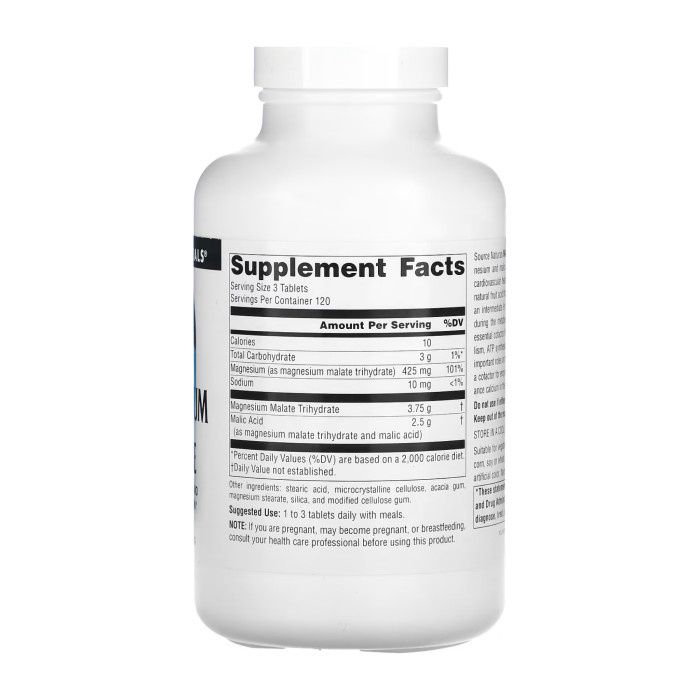 Magnesium Malate 1250mg - 360 tabs — офіційна ціна та характеристики