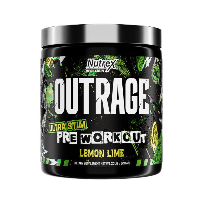 Outrage High‑Stim Pre‑Workout - 30 servings Lemon Lime — офіційна ціна та характеристики
