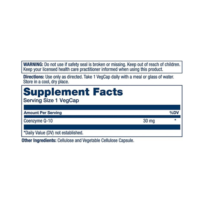 Pure CoQ10 30mg - 60 vcaps (Пошкоджена етикетка) — офіційна ціна та характеристики