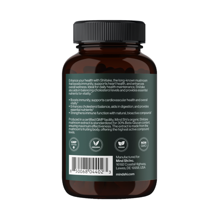 Shiitake Mushroom 1000 mg - 60 vegcaps (До 10.26)