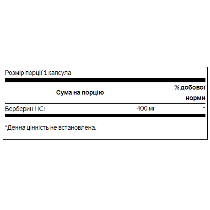 Berberine 400mg - 60 cap — офіційна ціна та характеристики