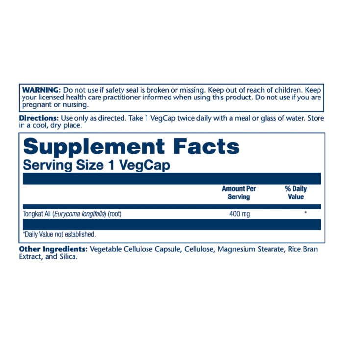 Tongkat Ali 400mg - 60 vcaps — офіційна ціна та характеристики