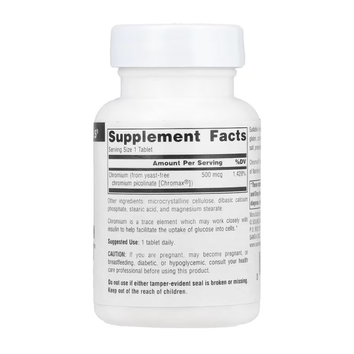 Ultra Chromium Picolinate 500™ 500 mcg - 60 tabs — офіційна ціна та характеристики