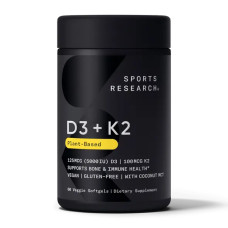 Vegan D3 5000iu + Vitamin K2 100mcg - 60 softgels