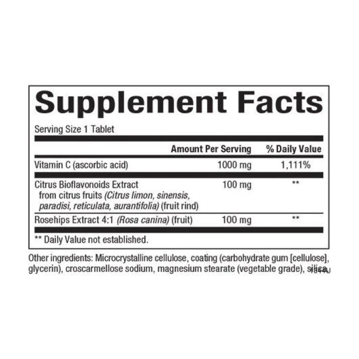 Vitamin C 1000mg - 90 tabs — офіційна ціна та характеристики