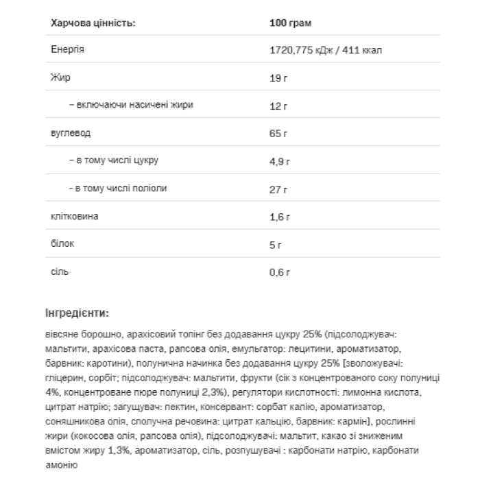 Fitking Delicious Cookie -128g Peanut Butter Strawberry Jelly — офіційна ціна та характеристики