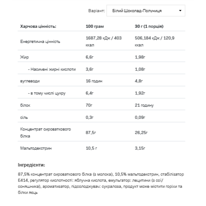 Whey Protein - 908g Chocolate Strawberry — офіційна ціна та характеристики