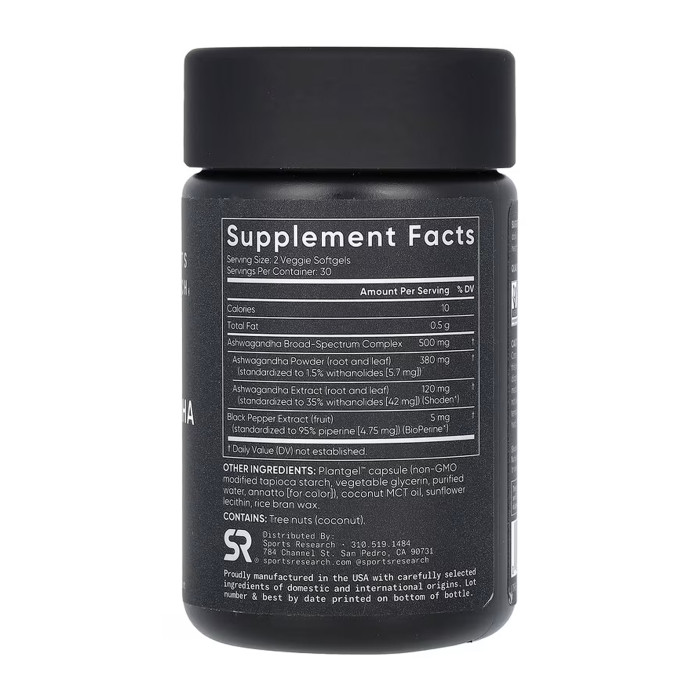 Ashwagandha 500mg - 60 veggie softgels