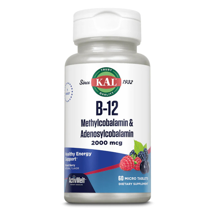 B-12 Methylcobalamin and Adenosylcobalamin 2000mcg - 60 tabs — офіційна ціна та характеристики