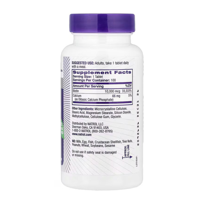 Biotin 10,000mcg - 100 tabs — офіційна ціна та характеристики