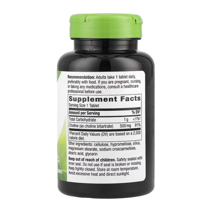 Choline 500 mg - 100 tabs — офіційна ціна та характеристики