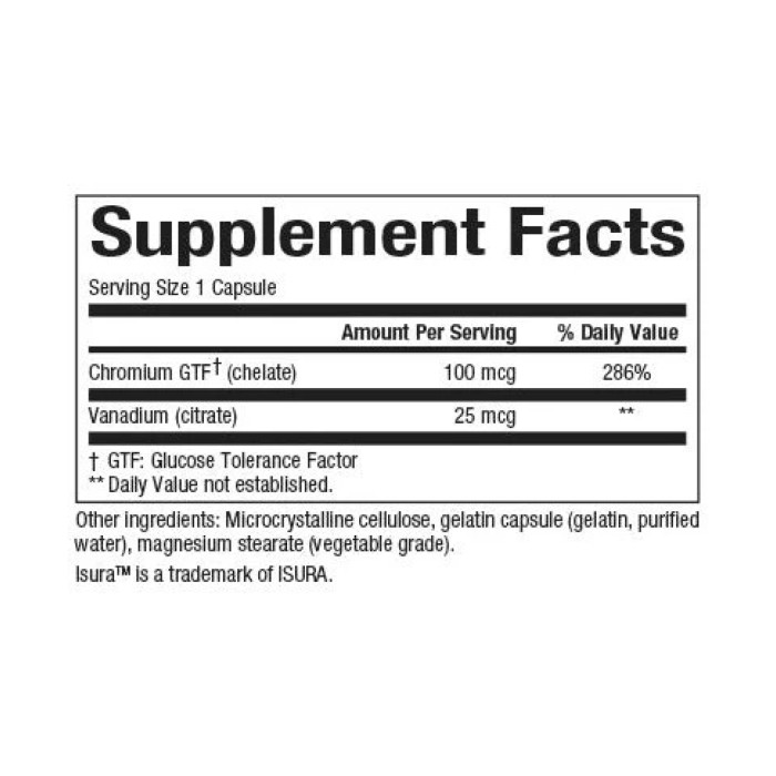 Chromium & Vanadium 125mcg - 90 caps — офіційна ціна та характеристики