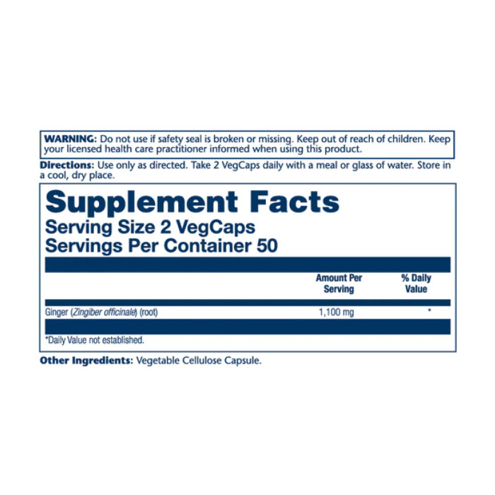 Ginger Root 1100mg (2 serv. of 550mg) - 100 vcaps — офіційна ціна та характеристики