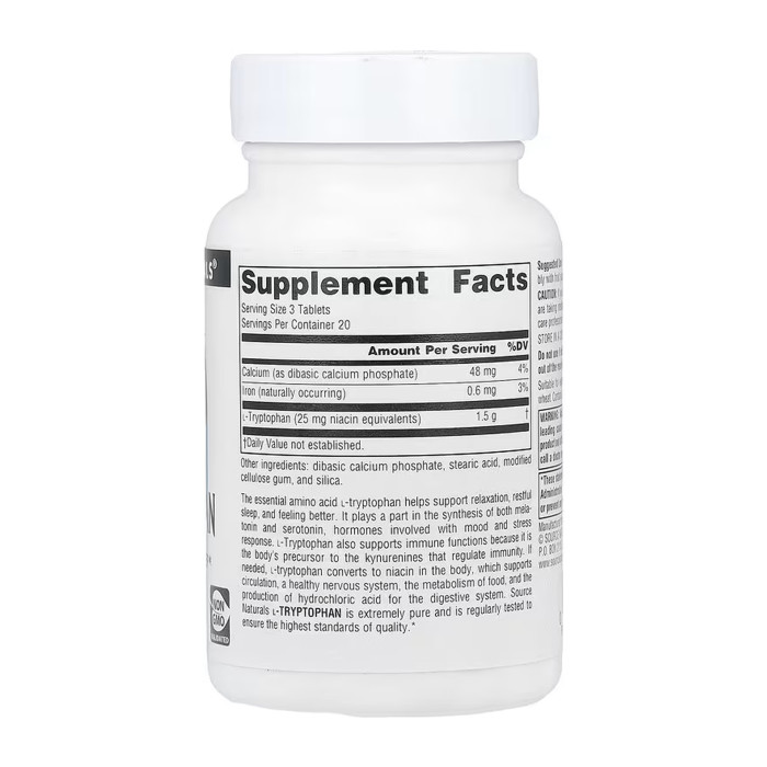 L-Tryptophan 500mg - 60 tabs — офіційна ціна та характеристики
