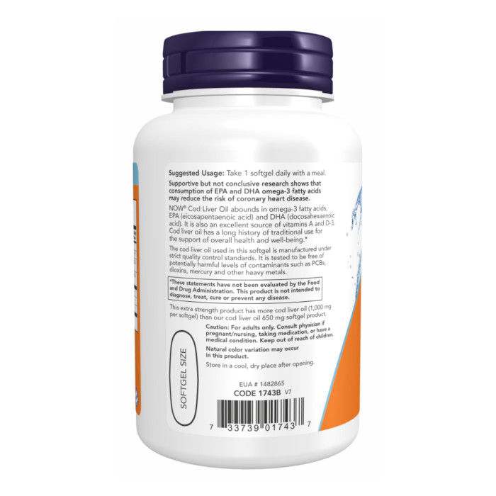 Cod Liver Oil 1000mg - 180 sgels — офіційна ціна та характеристики