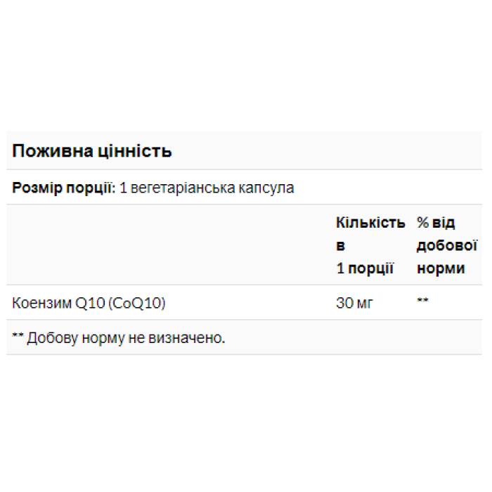 CoQ10 30mg - 120 vcaps — офіційна ціна та характеристики