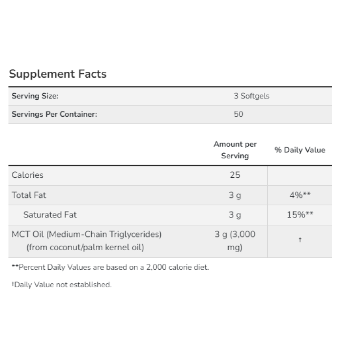 MCT Oil 1000 mg - 150 sgels — офіційна ціна та характеристики