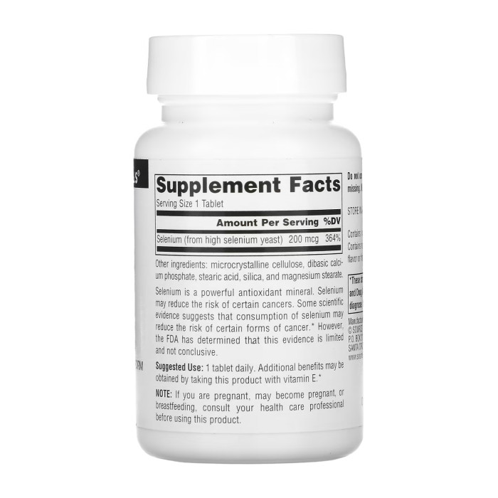 Selenium 200mcg - 120 tabs — офіційна ціна та характеристики