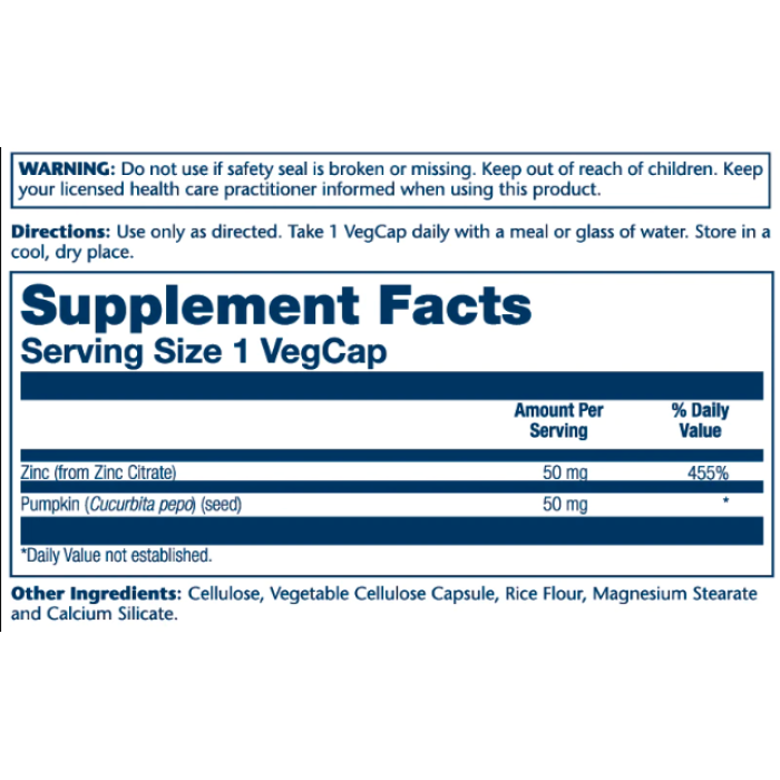 Zinc Citrate 50mg - 60 vcaps