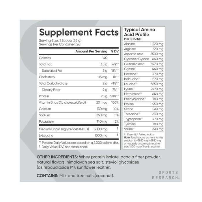 Whey Protein Isolate - 940g Creamy Vanilla