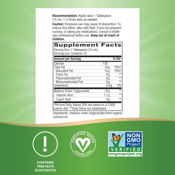 100% Organic MCT Oil - 16 oz — офіційна ціна та характеристики
