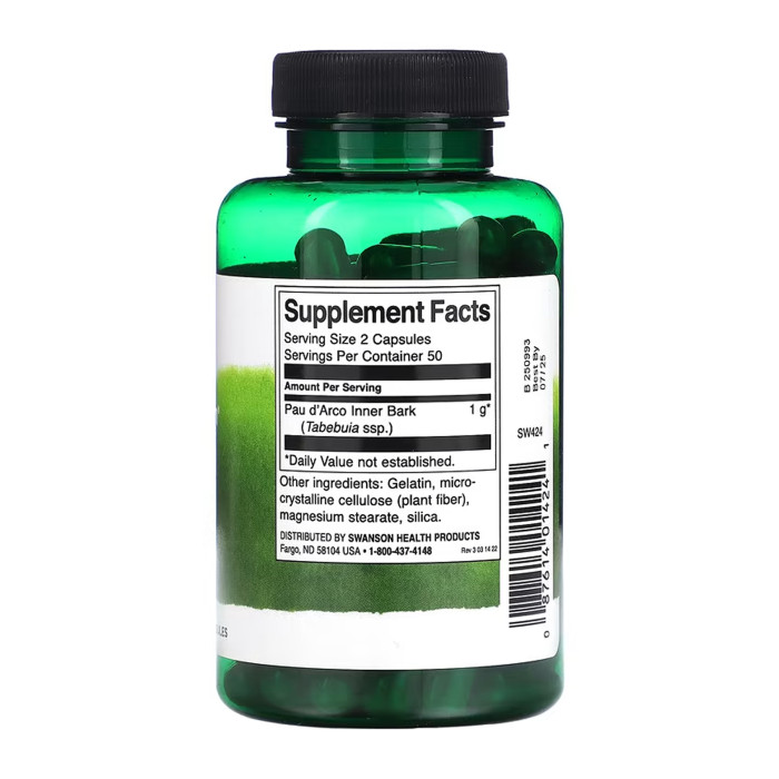 Pau d'Arco 500 mg - 100caps — офіційна ціна та характеристики