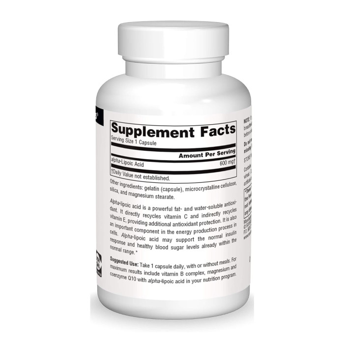 Alpha Lipoic Acid 600mg - 30 caps — офіційна ціна та характеристики