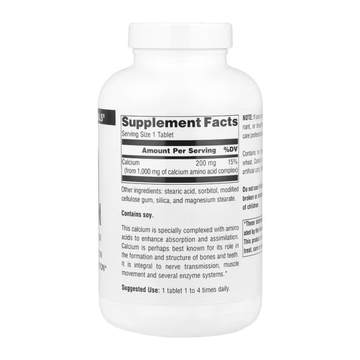 Calcium 200mg - 250 tabs — офіційна ціна та характеристики