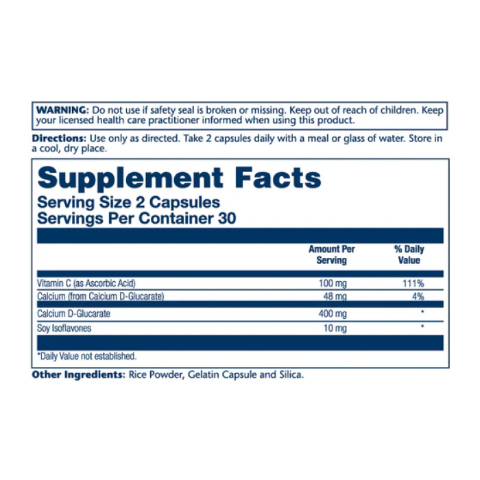 Calcium D-Glucarate 400mg - 60 caps — офіційна ціна та характеристики