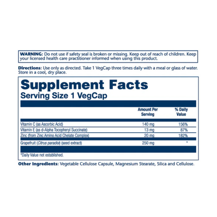 Grapefruit Seed Extract 250mg - 60 vcaps — офіційна ціна та характеристики