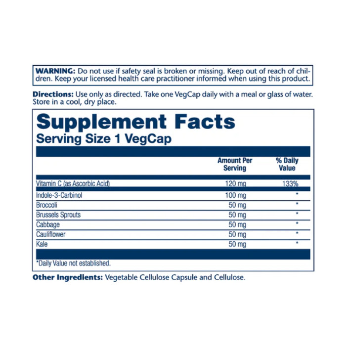 Indole 3 Carbinol 100mg - 30 vcaps — офіційна ціна та характеристики