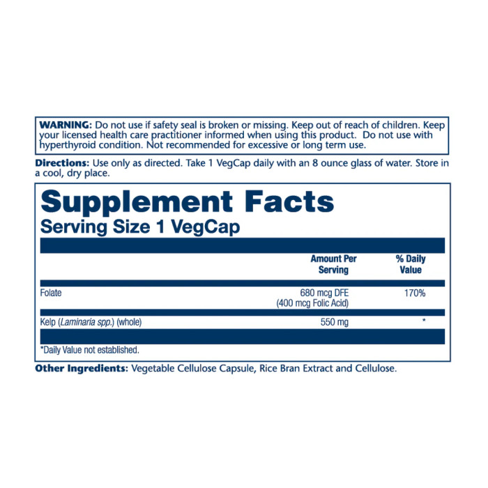 Kelp Seaweed 550mg - 100 vcaps — офіційна ціна та характеристики