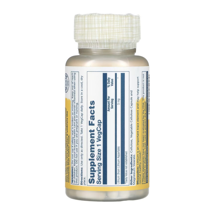Lithium Aspartate 5mg - 100 vcaps — офіційна ціна та характеристики