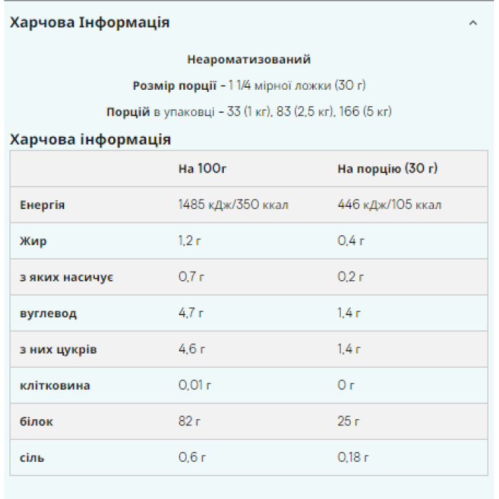 Slow-Release Casein - 1000g Unflowered — офіційна ціна та характеристики