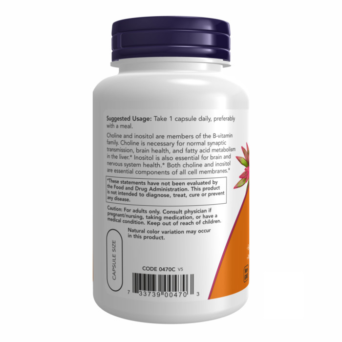 Choline & Inositol 250/250mg - 100 vcaps — офіційна ціна та характеристики