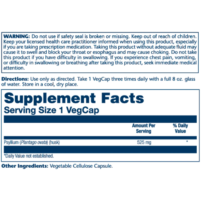 Psyllium Husk 525mg - 100 vcaps — офіційна ціна та характеристики