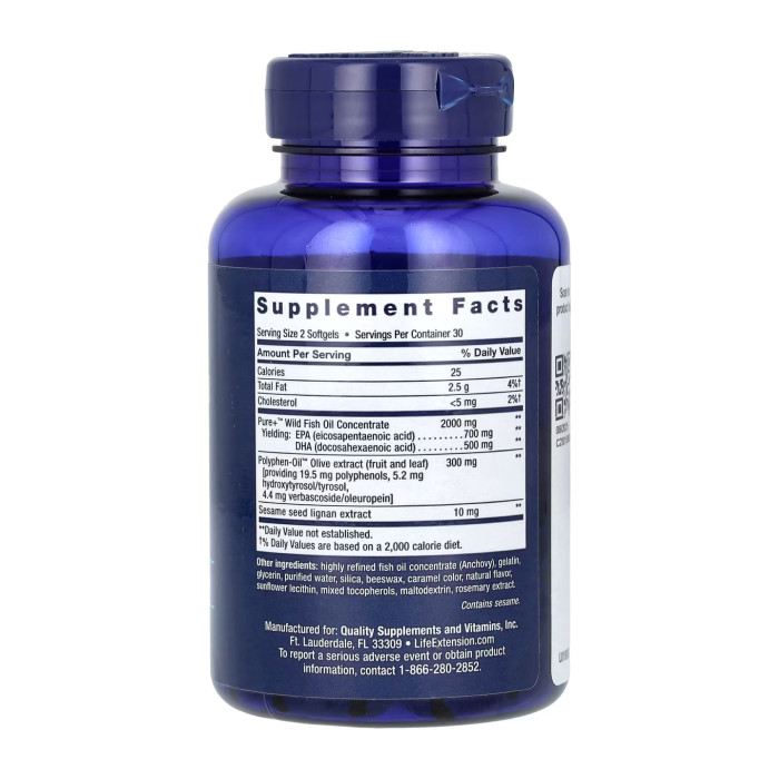 Super Omega-3 EPA/DHA Fish Oil Sesame Lignans & Olive Extract	- 60 softgels — офіційна ціна та характеристики