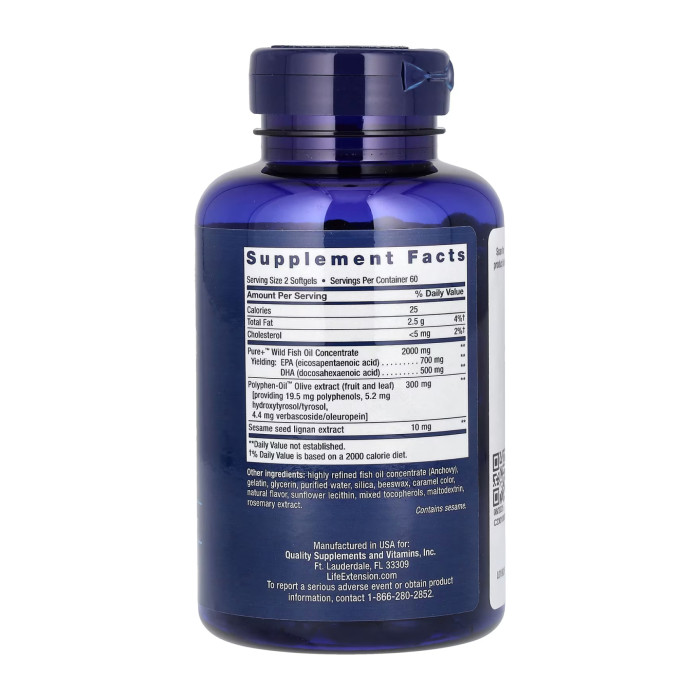 Super Omega-3 EPA/DHA Fish Oil Sesame Lignans & Olive Extract - 120 softgels — офіційна ціна та характеристики