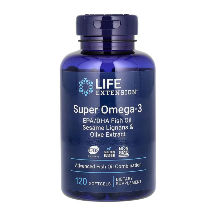 Super Omega-3 EPA/DHA Fish Oil Sesame Lignans & Olive Extract - 120 softgels — офіційна ціна та характеристики