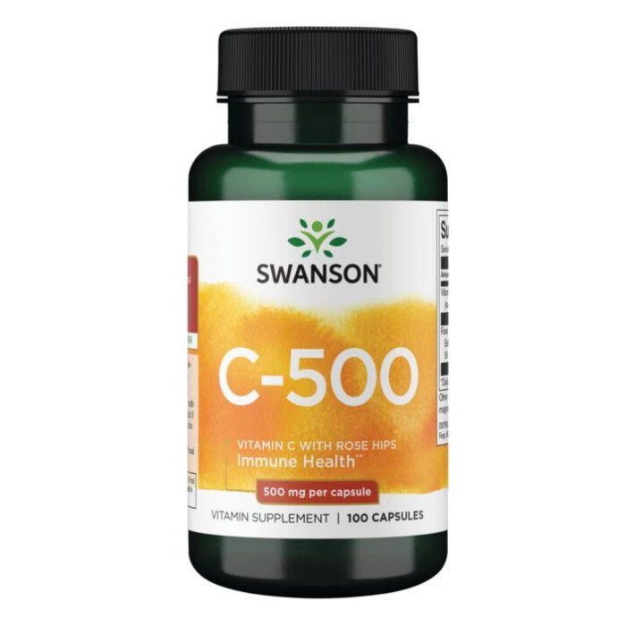Vitamin C with Rose Hips 500 mg - 100 caps — офіційна ціна та характеристики