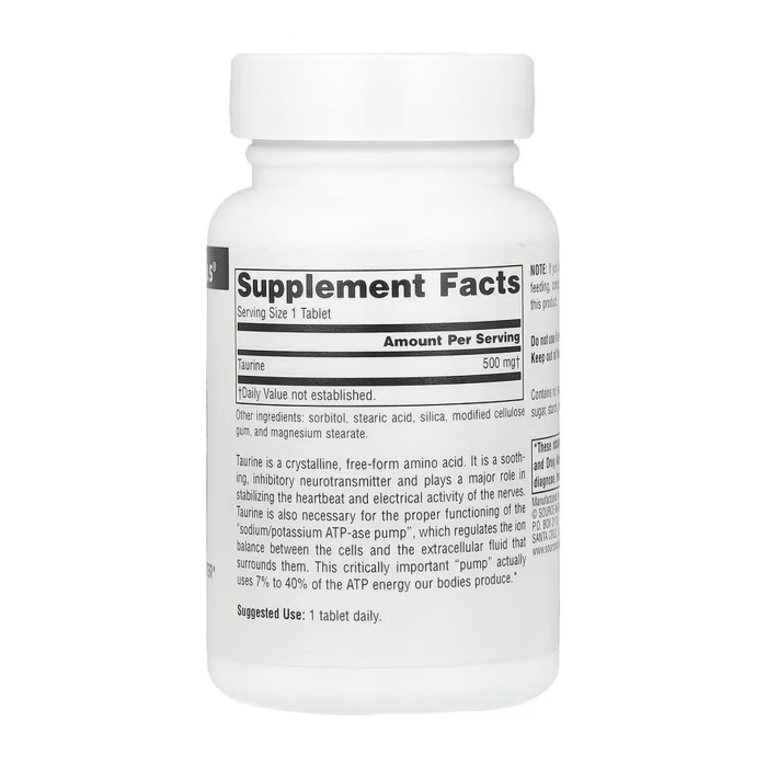 Taurine 500 mg - 60 tabs — офіційна ціна та характеристики
