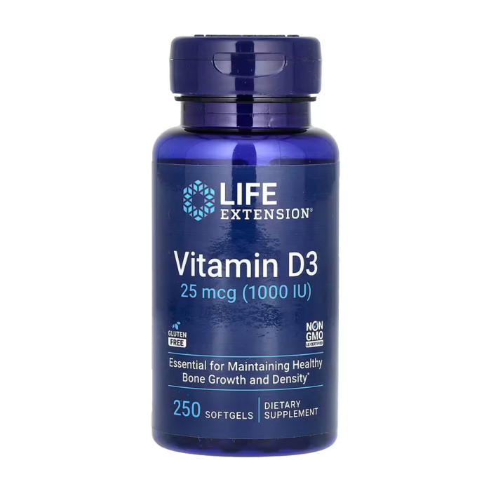 Vitamin D3 25 mcg (1000 IU) - 250 softgels — офіційна ціна та характеристики